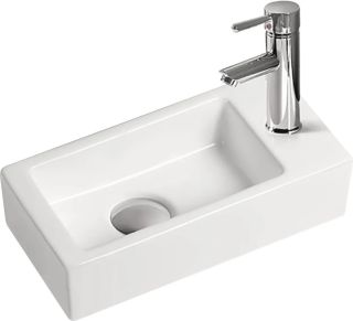 Раковина накладная SantiLine SL-2010L 36см левая белый